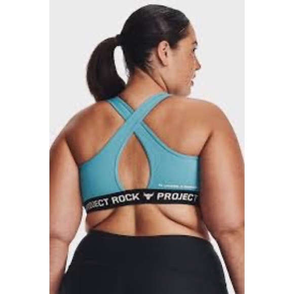 NEW Under Armour Project Rock Crossback Mid Sports Bra Size Large (L) - Picture 4 of 12